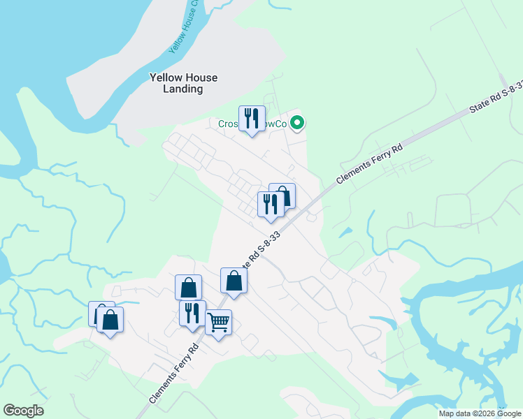 map of restaurants, bars, coffee shops, grocery stores, and more near 209 Harlequin Alley in Charleston