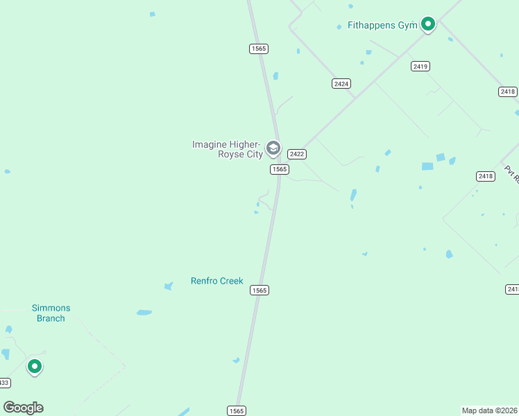 map of restaurants, bars, coffee shops, grocery stores, and more near 8962 Farm to Market Road 1565 in Royse City