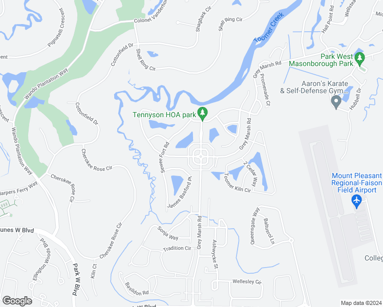 map of restaurants, bars, coffee shops, grocery stores, and more near 1795 Tennyson Row in Mount Pleasant