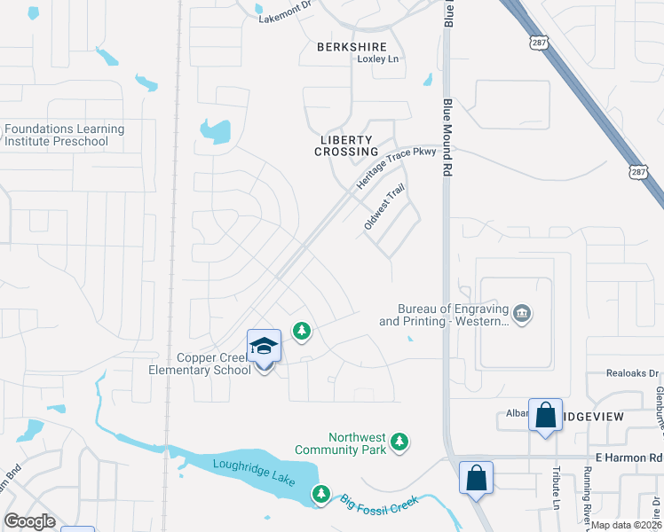 map of restaurants, bars, coffee shops, grocery stores, and more near 9016 Bison Creek Drive in Fort Worth