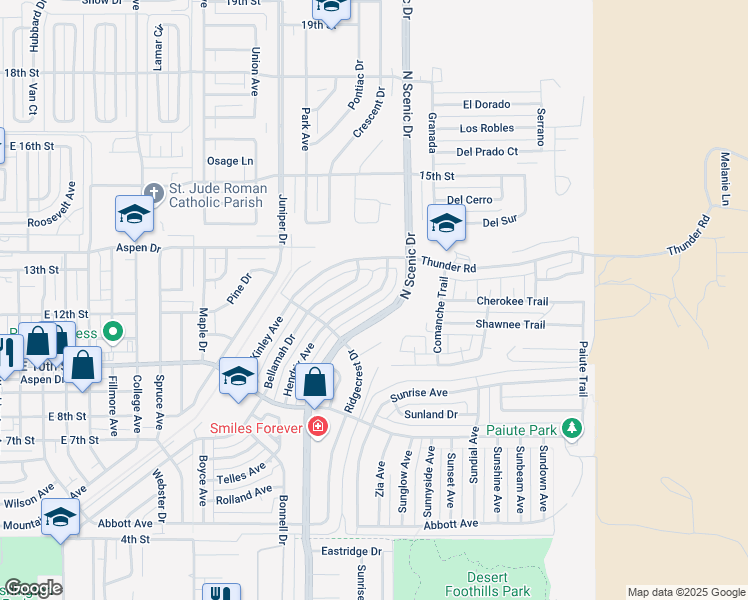 map of restaurants, bars, coffee shops, grocery stores, and more near 1408 Hendrix Avenue in Alamogordo