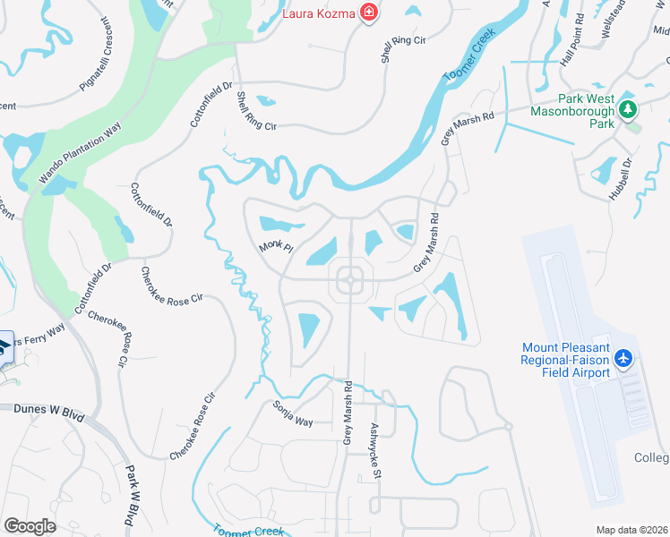map of restaurants, bars, coffee shops, grocery stores, and more near 1801 Tennyson Row in Mount Pleasant