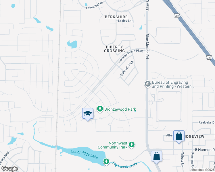 map of restaurants, bars, coffee shops, grocery stores, and more near 9016 Bison Creek Drive in Fort Worth