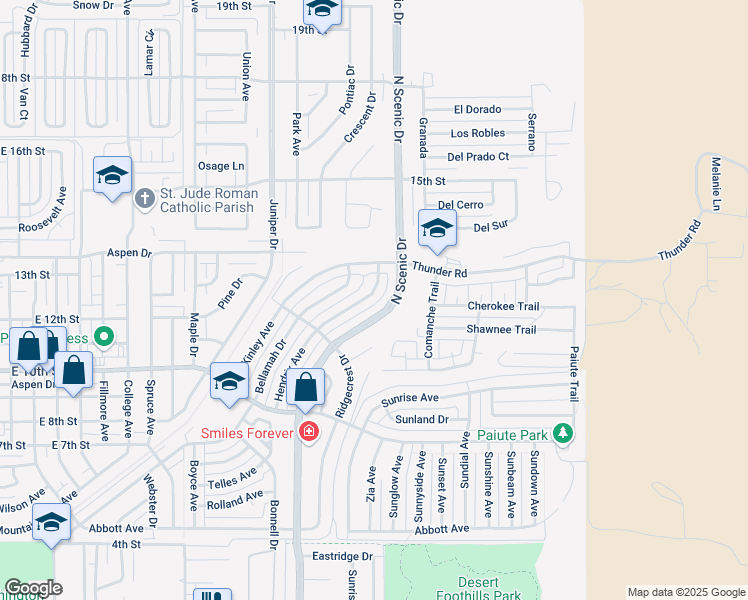 map of restaurants, bars, coffee shops, grocery stores, and more near 1408 Hendrix Ave in Alamogordo