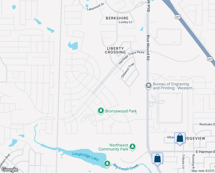 map of restaurants, bars, coffee shops, grocery stores, and more near 9016 Bison Creek Drive in Fort Worth