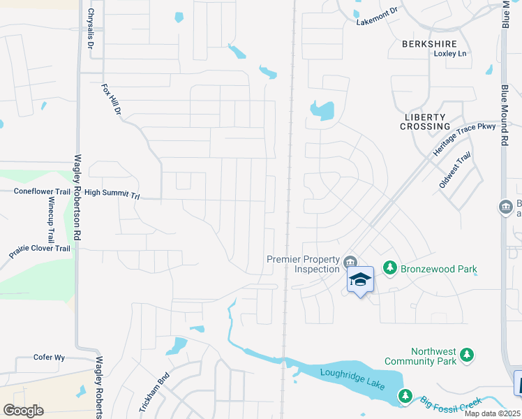 map of restaurants, bars, coffee shops, grocery stores, and more near 9225 Doverglen Drive in Fort Worth