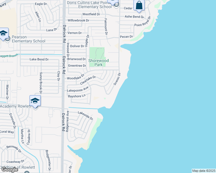 map of restaurants, bars, coffee shops, grocery stores, and more near 4506 Lakepointe Avenue in Rowlett
