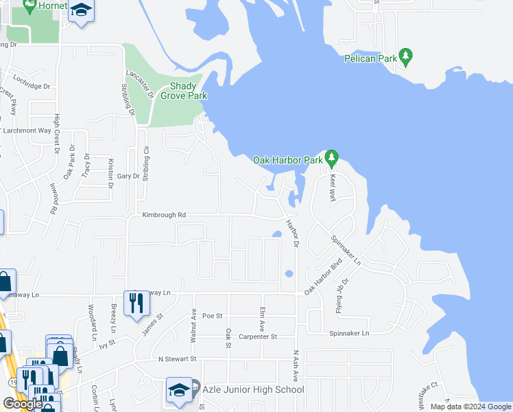 map of restaurants, bars, coffee shops, grocery stores, and more near 900 Kimbrough Road in Azle