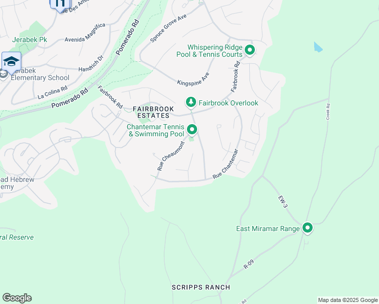 map of restaurants, bars, coffee shops, grocery stores, and more near 10282 Rue Saint Jacques in San Diego