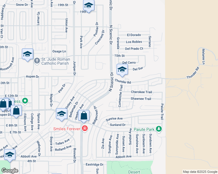 map of restaurants, bars, coffee shops, grocery stores, and more near 1324-1328 North Scenic Drive in Alamogordo