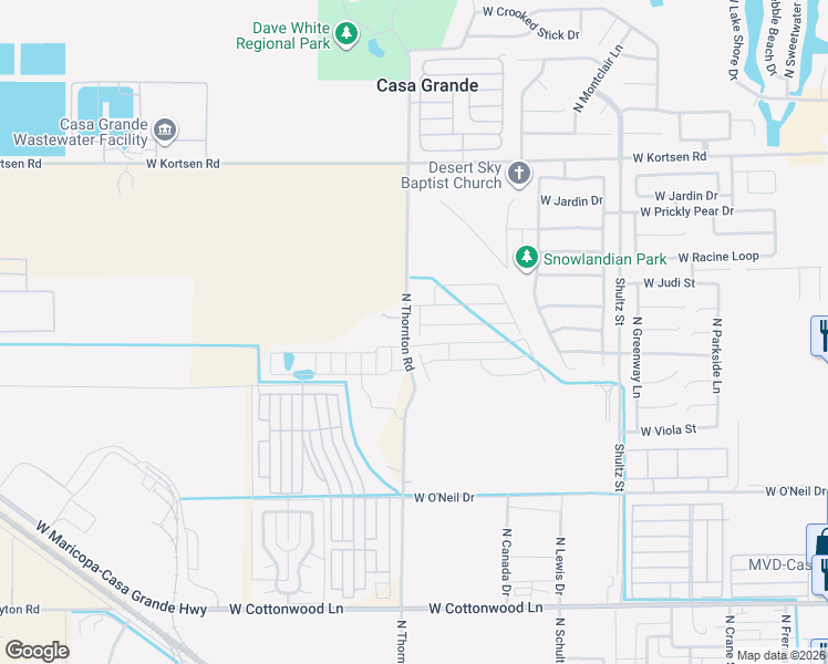map of restaurants, bars, coffee shops, grocery stores, and more near 1851 North Rim Rock Drive in Casa Grande