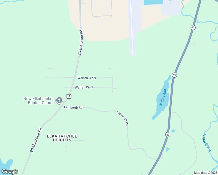 map of restaurants, bars, coffee shops, grocery stores, and more near 1247 Warren Circle South in Alexander City