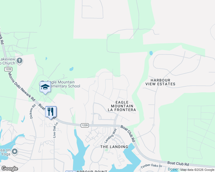 map of restaurants, bars, coffee shops, grocery stores, and more near 9920 Villa Verde Drive in Fort Worth