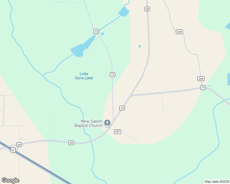 map of restaurants, bars, coffee shops, grocery stores, and more near 1293 County Road 13 in Clanton