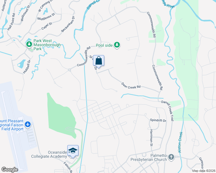map of restaurants, bars, coffee shops, grocery stores, and more near 3778 Saint Ellens Drive in Mount Pleasant