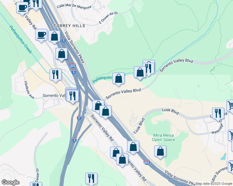 map of restaurants, bars, coffee shops, grocery stores, and more near in San Diego