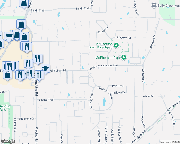 map of restaurants, bars, coffee shops, grocery stores, and more near 508 Remington Court in Colleyville