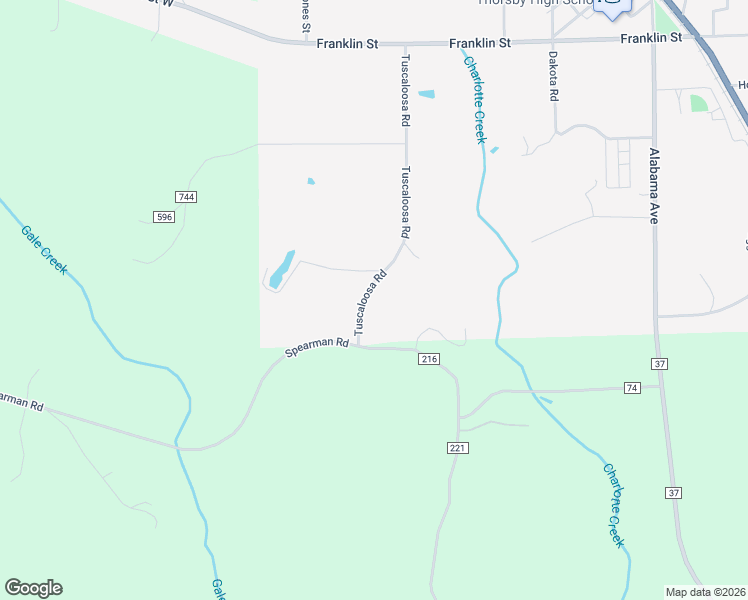 map of restaurants, bars, coffee shops, grocery stores, and more near 735 Tuscaloosa Road in Thorsby