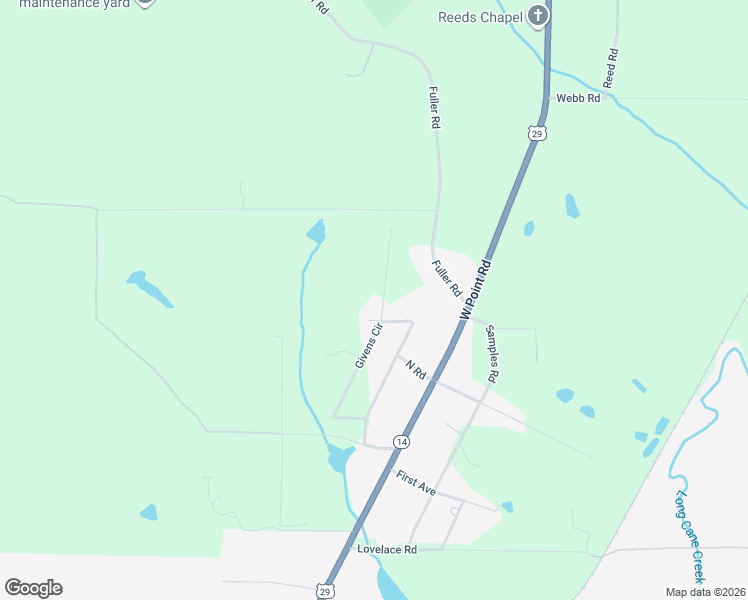 map of restaurants, bars, coffee shops, grocery stores, and more near 212 Givens Circle in West Point