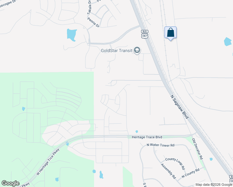 map of restaurants, bars, coffee shops, grocery stores, and more near 10101 North Saginaw Boulevard in Fort Worth