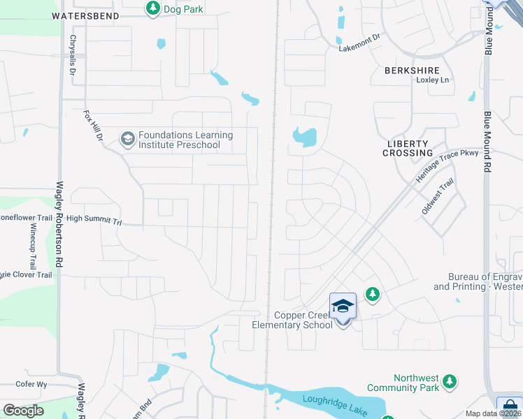 map of restaurants, bars, coffee shops, grocery stores, and more near 9320 Desertrock Road in Fort Worth