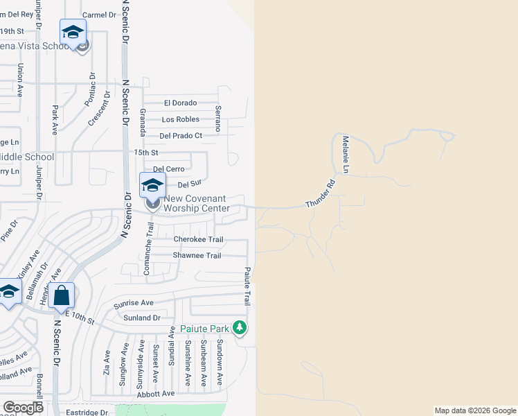 map of restaurants, bars, coffee shops, grocery stores, and more near 3247-3281 Thunder Road in Alamogordo
