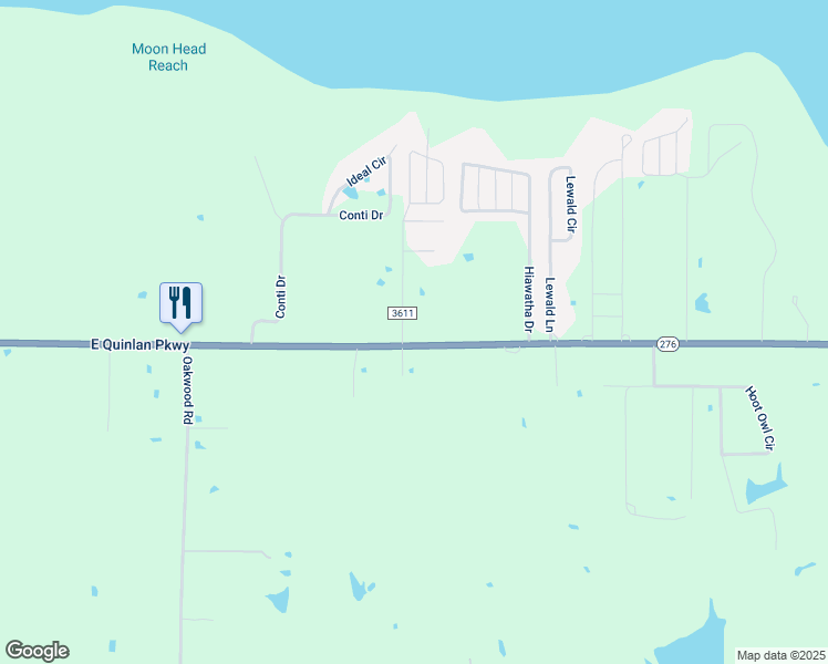 map of restaurants, bars, coffee shops, grocery stores, and more near 3122 East Quinlan Parkway in Quinlan
