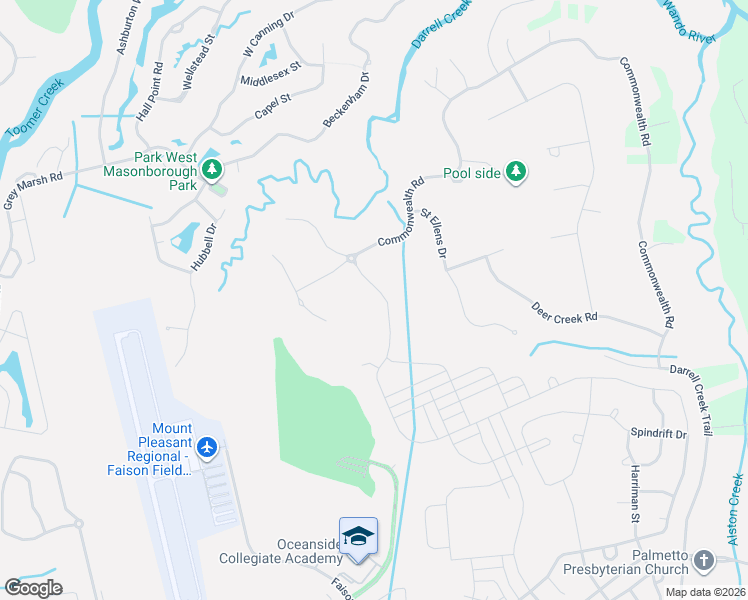 map of restaurants, bars, coffee shops, grocery stores, and more near 3687 Coastal Crab Road in Mount Pleasant