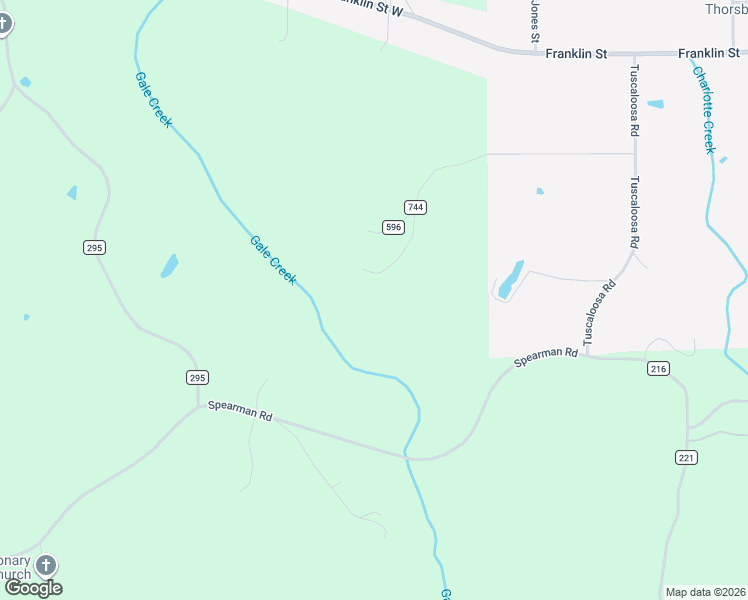 map of restaurants, bars, coffee shops, grocery stores, and more near 715 County Road 744 in Thorsby