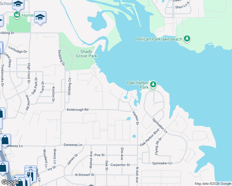 map of restaurants, bars, coffee shops, grocery stores, and more near 908 Kimbrough Road in Azle