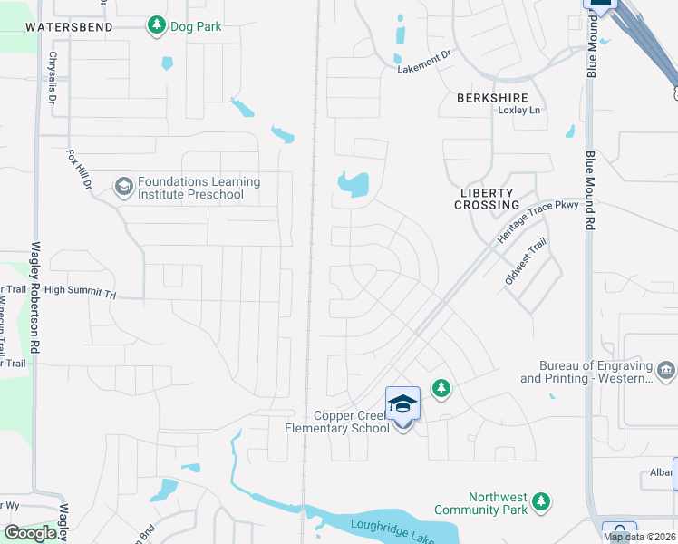 map of restaurants, bars, coffee shops, grocery stores, and more near 9141 Copper Crossing Drive in Fort Worth