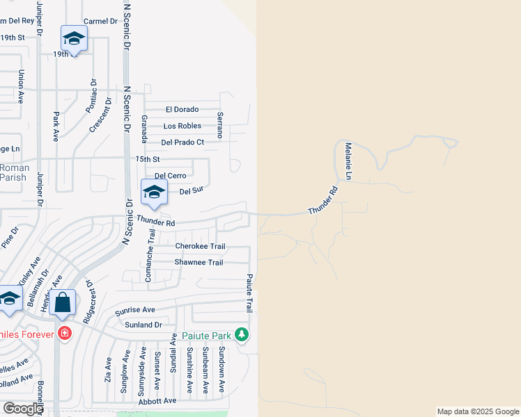 map of restaurants, bars, coffee shops, grocery stores, and more near 3301 Thunder Road in Alamogordo