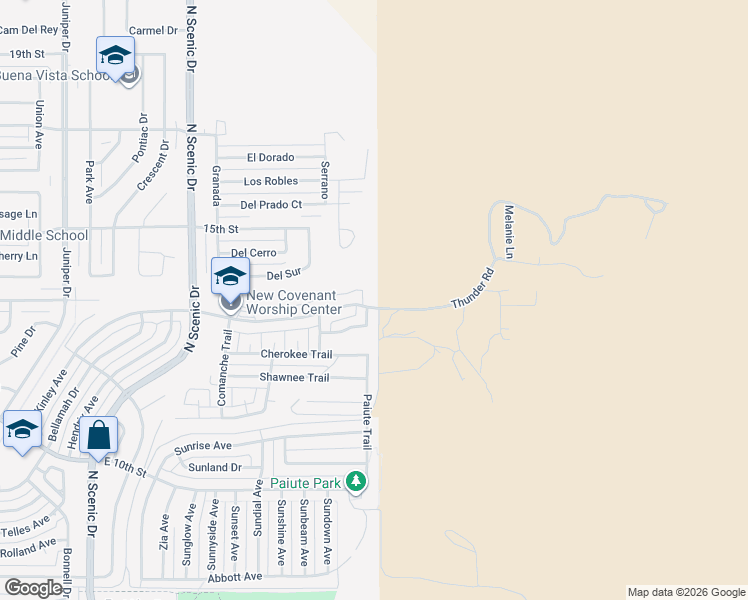 map of restaurants, bars, coffee shops, grocery stores, and more near 3247 Thunder Road in Alamogordo