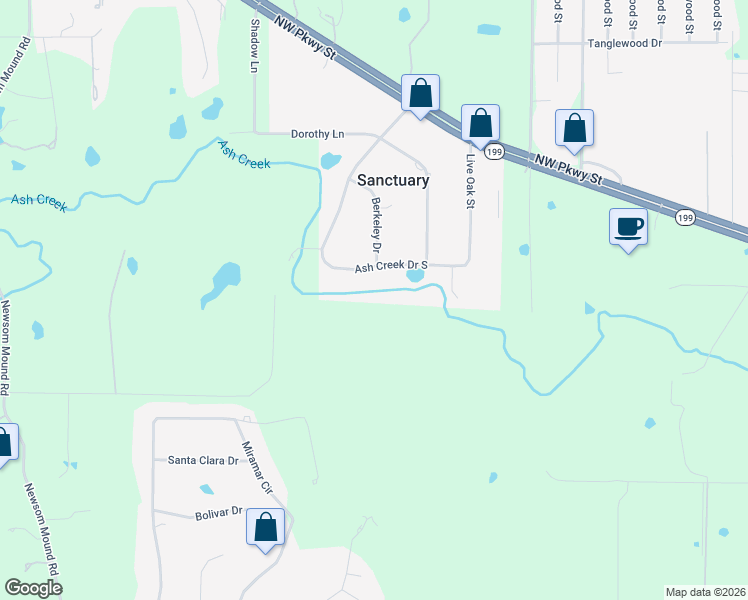 map of restaurants, bars, coffee shops, grocery stores, and more near 1949 Ash Creek Drive South in Azle