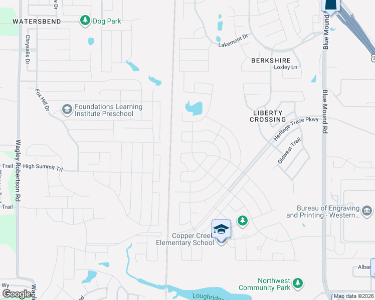 map of restaurants, bars, coffee shops, grocery stores, and more near 9141 Copper Crossing Drive in Fort Worth