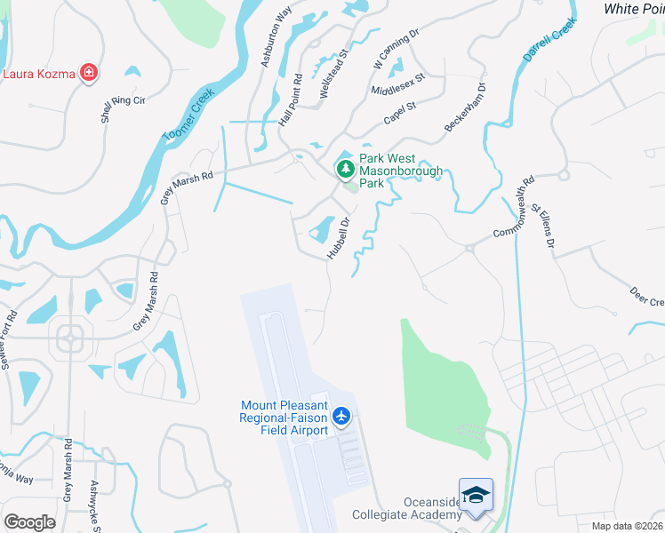 map of restaurants, bars, coffee shops, grocery stores, and more near 1868 Hubbell Drive in Mount Pleasant