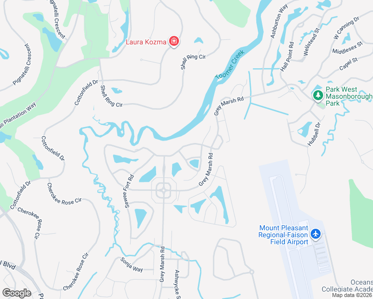 map of restaurants, bars, coffee shops, grocery stores, and more near 3600 Henrietta Hartford Road in Mount Pleasant