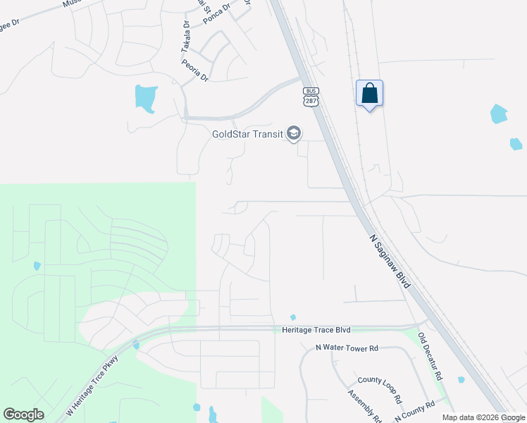 map of restaurants, bars, coffee shops, grocery stores, and more near 10201 Warehouse Way in Fort Worth