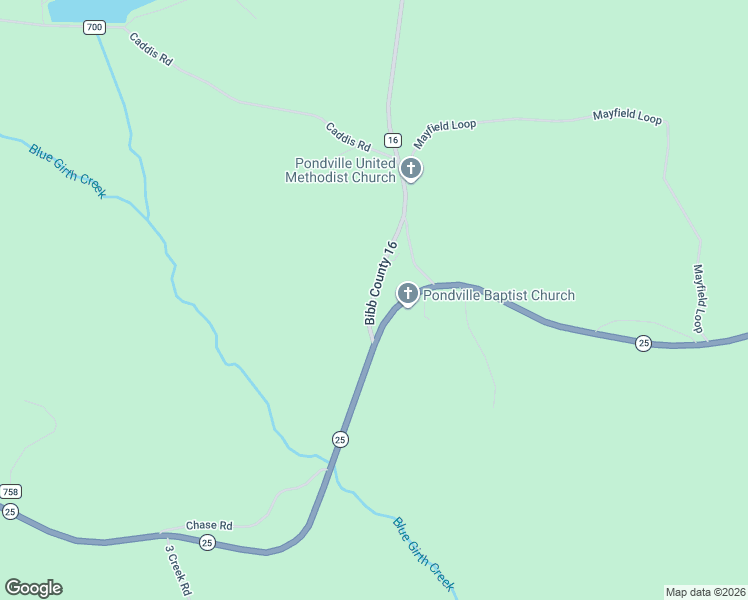 map of restaurants, bars, coffee shops, grocery stores, and more near 238 Bibb County 16 in Brent