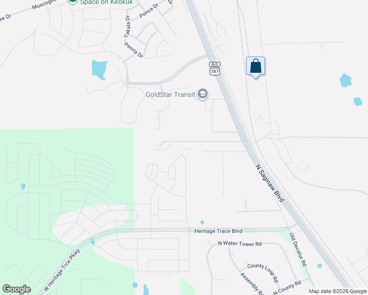 map of restaurants, bars, coffee shops, grocery stores, and more near 10201 Warehouse Way in Fort Worth