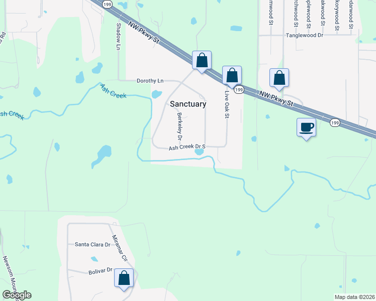 map of restaurants, bars, coffee shops, grocery stores, and more near 1933 Ash Creek Drive South in Azle