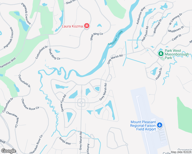 map of restaurants, bars, coffee shops, grocery stores, and more near 3600 Henrietta Hartford Road in Mount Pleasant
