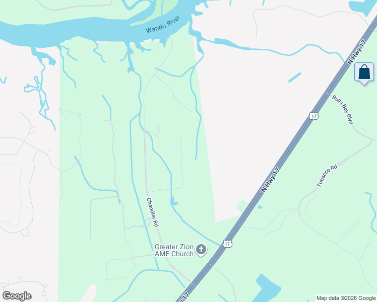 map of restaurants, bars, coffee shops, grocery stores, and more near 4181 Pritchard Green Road in Awendaw