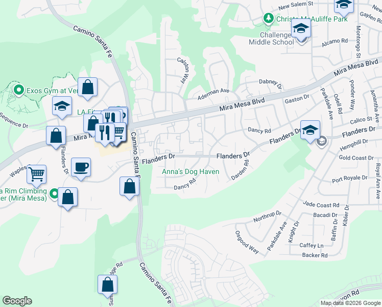 map of restaurants, bars, coffee shops, grocery stores, and more near 10781 Caminito Alvarez in San Diego