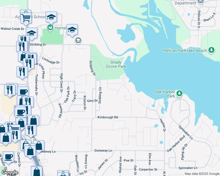 map of restaurants, bars, coffee shops, grocery stores, and more near 117 Dennis Drive in Azle