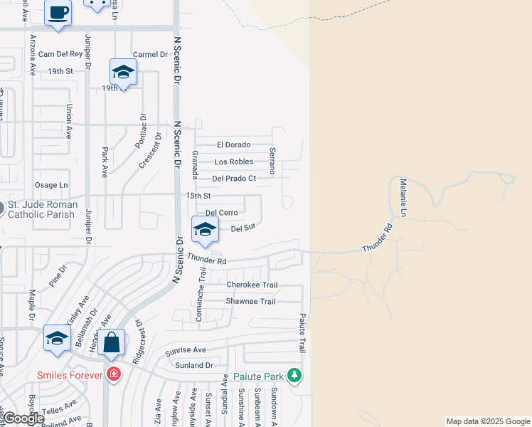 map of restaurants, bars, coffee shops, grocery stores, and more near 3036 Del Sur in Alamogordo