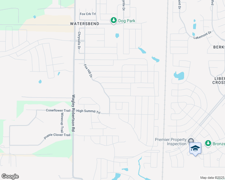 map of restaurants, bars, coffee shops, grocery stores, and more near 513 Crown Oaks Drive in Fort Worth