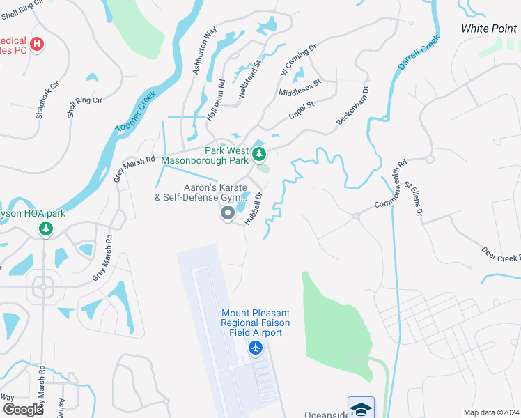 map of restaurants, bars, coffee shops, grocery stores, and more near 1832 Hubbell Drive in Mount Pleasant