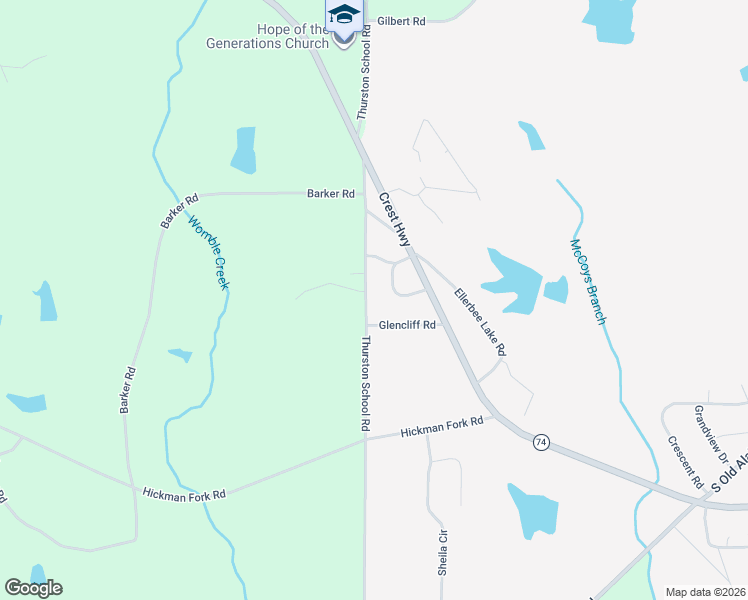 map of restaurants, bars, coffee shops, grocery stores, and more near 80 Glencliff Road in Thomaston