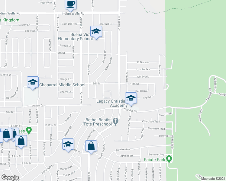 map of restaurants, bars, coffee shops, grocery stores, and more near 1427 Rockwood in Alamogordo